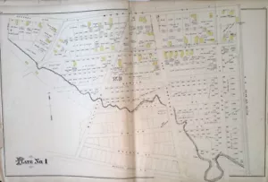 1885 MALDEN CITY, MA, EDGEWORTH STATION, BOSTON & MAIN R.R., COPY PLAT ATLAS MAP - Picture 1 of 3