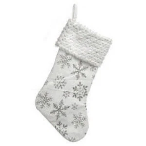 Festive White with White Snowflakes Stocking 49cm approx P030914 - Picture 1 of 1