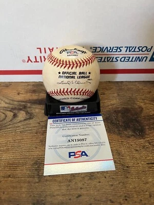 LOU BROCK  OFFICAL  BALL NATIONAL LEAGUE SIGNED HALL OF FAME PSA AN 15087 - Image 1 of 2