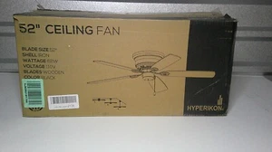 Hyperikon 52 Inch Ceiling Fan, Remote Control, Brushed Nickle OPEN BOX AS IS - Picture 1 of 10