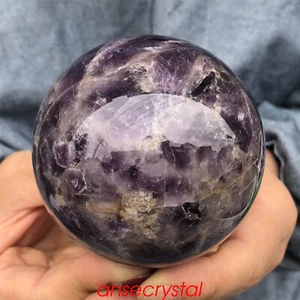 1.5LB Natural dreamy amethyst ball quartz crystal 78mm sphere gem healing QX1012 - Picture 1 of 12