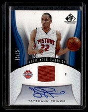 2006-07 SP GAME USED HOLO FABRICS /15 JERSEY AUTO TAYSHAUN PRINCE PISTONS
