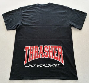 HUF x THRASHER MAGAZINE TEE - L - BLACK - S/S T-SHIRT - SKATEBOARDING - Picture 1 of 5