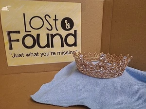 Diadem Gold/Strass Kristalle Braut Prinzessin Festzug Krone **fehlender Stein** - Bild 1 von 8