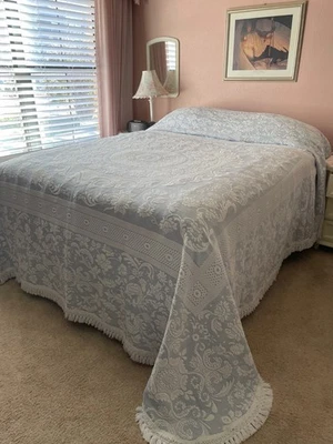 Покрывало матлассе королевы Виктории Vermont Country Store синее как новое - Изображение 1 из 4