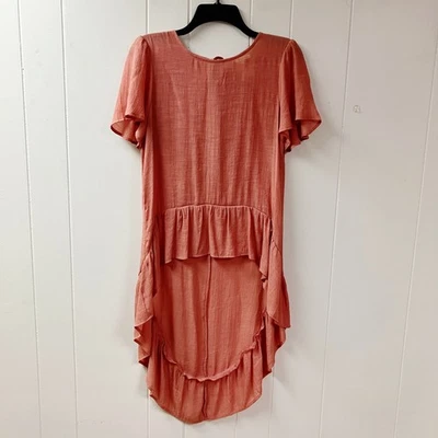 NWT LILY WHITE Boho Gypsy Cottagecore Lo/Hi Ruffle Top SZ Small Coral Western - Image 1 of 4