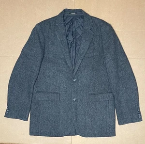 VTG LL Bean Men’s 42 Tall Herringbone Wool Gray Primaloft Quilted Lining Blazer - Picture 1 of 10