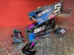 Losi 22s Sprint Body Factory Decaled Pink Blue Cage Interior Driver Bumpers - Picture 1 of 8