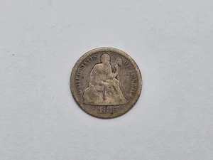 Moneda de diez centavos de plata Liberty sentada por encima del arco marca de ceca 1875-CC buena + 40512 - Imagen 1 de 2
