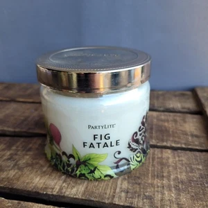 Partylite Fig Fatale Jar Candle 25-45 Hours Burn 3 Wick Discontinued Retired - Picture 1 of 7