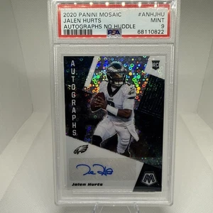 JALEN HURTS 2020 MOSAIC ROOKIE NO HUDDLE DISCO PRIZM RC AUTO AUTOGRAPH PSA 9 - Picture 1 of 15