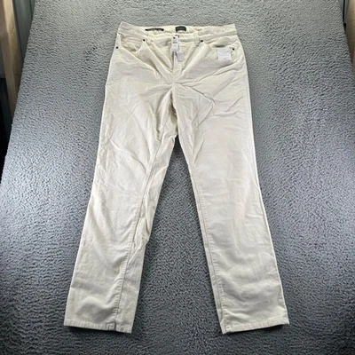Talbots Chino Pants Women Size 14 White Cotton Stretch Corduroy Straight NEW - Image 1 of 4