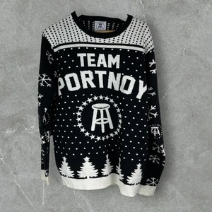 Barstool Sports Christmas Holiday Sweater Winter Large Black White Team Portnoy - Picture 1 of 7