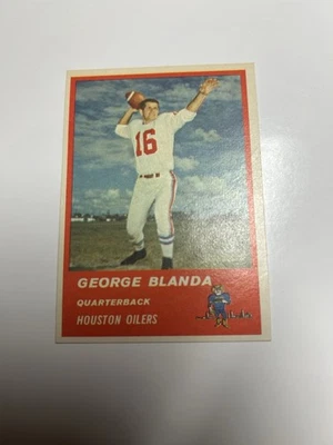 Fleer Football 1963 George Blanda Oilers #36 Salón de la fama sin rayas rojas EX Foto 1 de 2