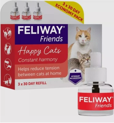 FELIWAY Friends 3 x 30 Day Refill 48ml - Helps Reduce Tension Between Cats - Image 1 of 4