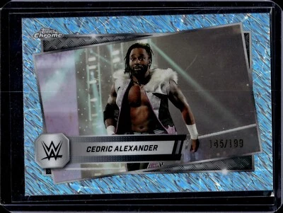 2025 TOPPS CHROME WWE AQUA SHIMMER REFRACTOR #143 CEDRIC ALEXANDER /199  - Image 1 of 2