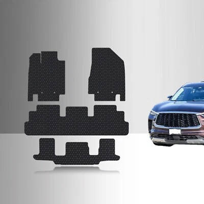 ToughPRO Floor Mats + 3rd Row (2nd Row Bucket) Black For Infiniti QX60 2022-2025 - Image 1 of 4