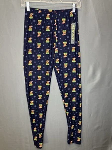 New Mix Ladies Leggings Christmas Bears Santa Hat/Gift Navy 'One Size' New READ - Picture 1 of 9