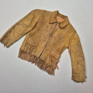 Handmade 60s Kids Leather Adventure Western Coat Sz 8 Fringe EXCELLENT CONDITION - Picture 1 of 8