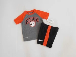 NWT Boys 2pc Nike Baseball Dri-Fit Shirt & Shorts Set sz 4 - Picture 1 of 1