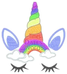 Word Art Imagen Regalo Personalizado Regalo Recuerdo Unicornio Cumpleaños - Imagen 1 de 1