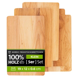 Frühstücksbrettchen 5Stk 19x12x06.cm Klein S Holzbrett aus Erle Nordic Qualität - Bild 1 von 8