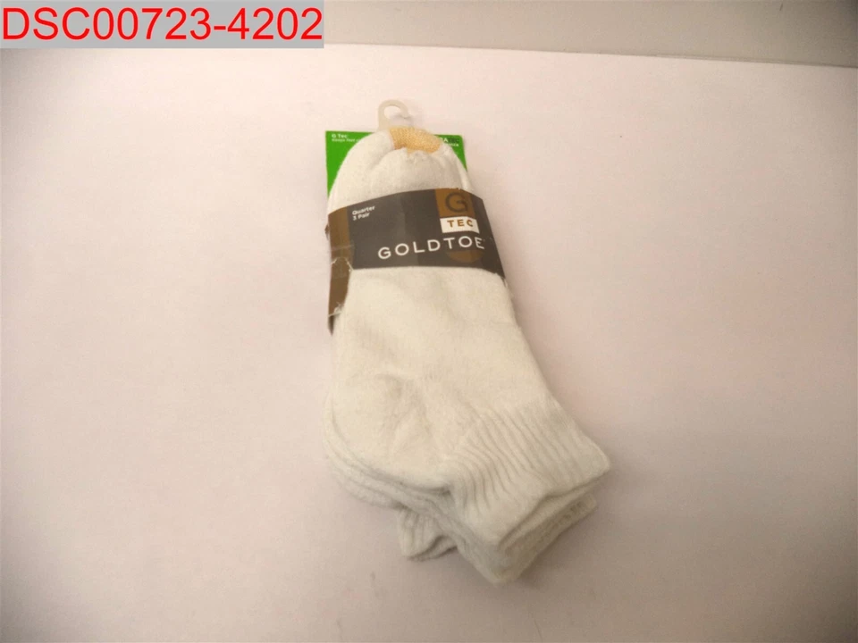 Gold Toe Men's Ultra Tec Performance Quarter Athletic Socks White Size 6.0 3u