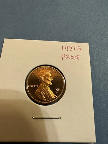 1981 S Lincoln Penny One-Cent Proof U.S. Mint Copper Coin 1c from Proof Set Cover