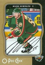Nick Schultz autographed Hockey Card (Minnesota Wild) 2007-2008 O-Pee-Chee