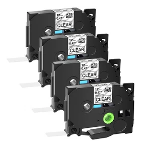 4PK TZe TZ-131 Clear Label Tape Compatible for Brother PT-D450 E300 PT-E100 1/2" - Picture 1 of 11