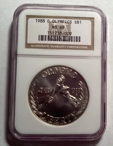 1988 D Olympics Liberty Dollar - Picture 1 of 2