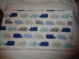 Baby Receiving Blanket Whale Blue White Cotton 30" Target Cloud Island NWOT - Picture 1 of 6