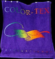 Biederlack Color-Tex Multicolored 2 Sided Throw Blanket Purple Rainbow