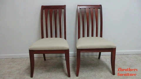 Pair Ethan Allen Avenue Cherry Dining Room Side Chairs B Cover