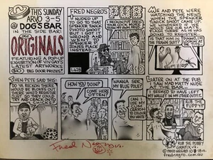 PUB Comic Strip Original Art #1248 Signed Fred Negro Australian Spencer Tunick - Bild 1 von 6