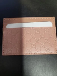 Gucci Microguccissma Rosa Leder Logo Kartenetui Brandneu - Bild 1 von 2