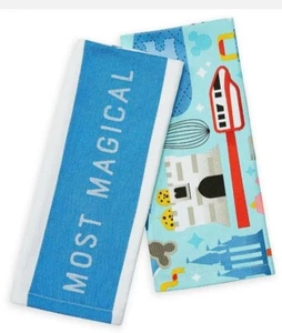 Juego de toallas de cocina de los parques de Disney lugar más mágico atracciones nuevo con etiquetas - Imagen 1 de 3