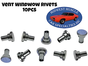 61-72 GM Door Wing Vent Side Window Trim Weatherstrip Frame Rivets 10pc EV - Picture 1 of 7