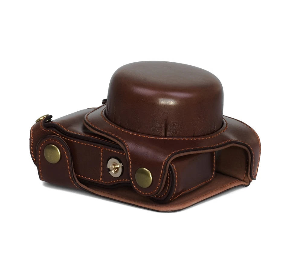 Funda Bolsa Cámara para Panasonic Lumix GF7 GF8 Imitación Cuero Bolsa Café CC1188b Foto 1 de 1