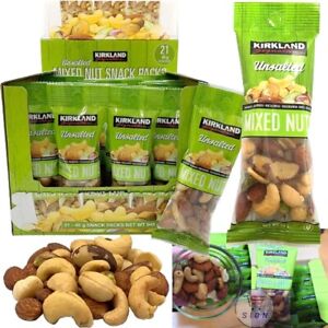 Unsalted Mixed Nut Snack Packs Kirkland Signature 45g Perfect Healthy Snack Gift
