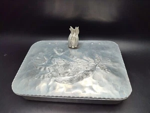 Vintage Hand Wrought Aluminum by Rodney Kent #427, Tulip Design Silent Butler - Picture 1 of 12