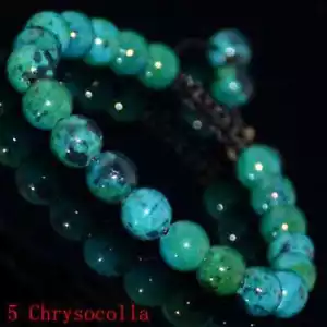 8mm Natural Chrysocolla Braided Macrame Bracelet Adjust Handmade Minimalist - Picture 1 of 1