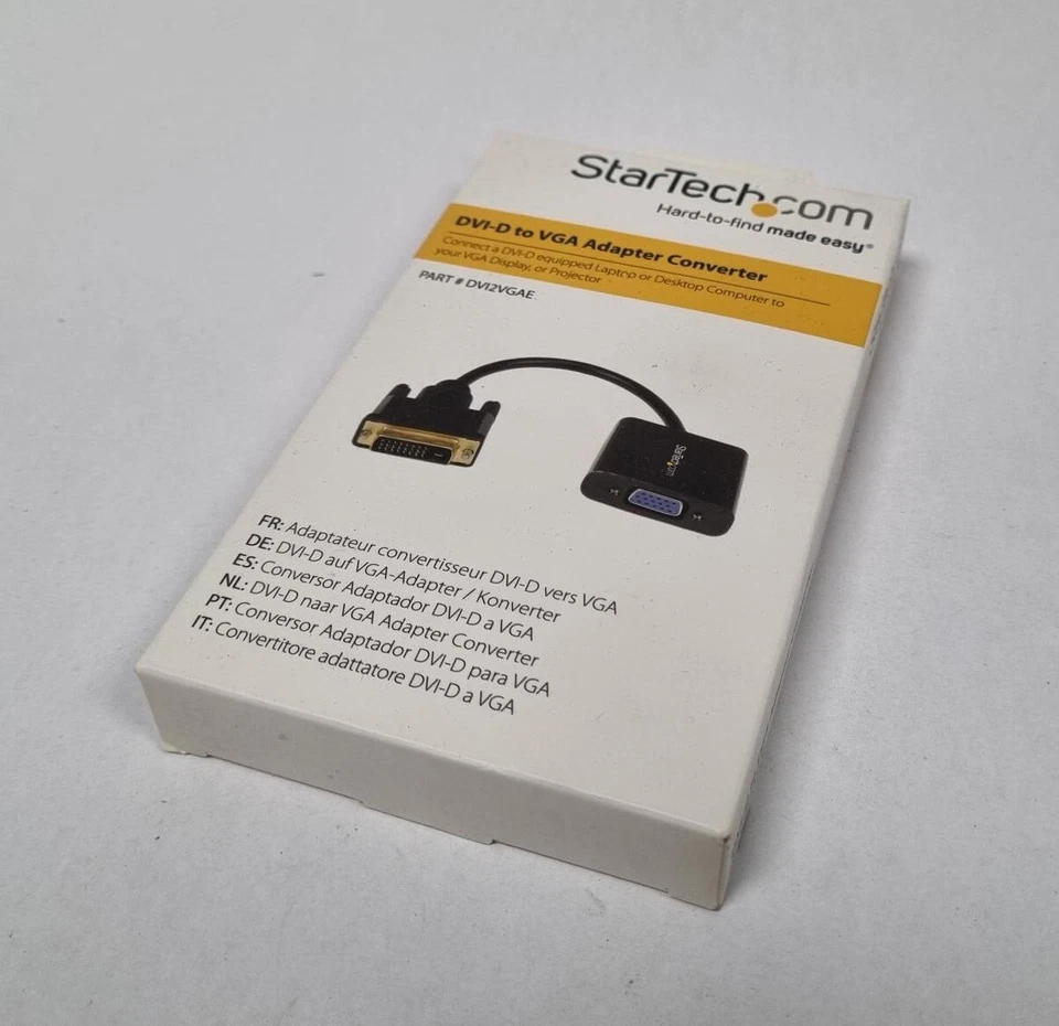 StarTech DVI2VGAE DVI-D Zu VGA Video Aktiver Adapter Konverter - Schwarz - Bild 1 von 1