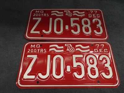 Nuevo de Lote Antiguo 1977 Missouri matrículas ZJ0-583 Ford Chevrolet Dodge AMC Pontiac Buick Foto 1 de 4