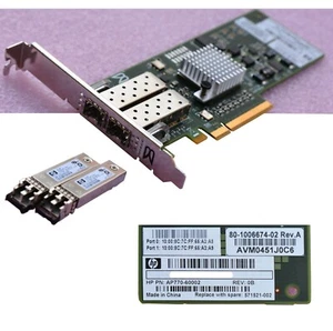 Double Port Lan Carte Pcie AP770-60002 : 571521-002 Brocade 825 + 2x HP AJ18A - Photo 1/1