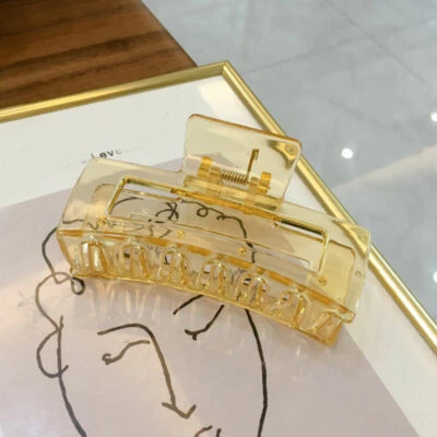 Women Transparent Hair Claw Crab Clip Elegant Large Hairpin Barrettes Headwear - Image 1 of 4