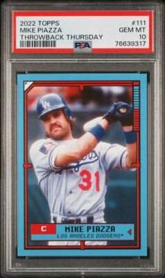 2022 TOPPS MIKE PIAZZA THROWBACK THURSDAY SP DODGERS #111 - PSA 10 POP 1 🔥 - Image 1 of 4