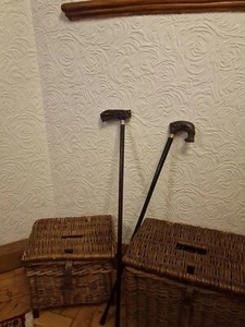 Vintage Keith Cowie Walking Stick Pike Eating Fish Silver Mounted - Picture 1 of 24