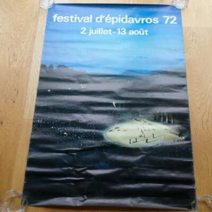 Festival Epidavros 1972 Greece Original Vintage Poster Theatre Scene in French - Picture 1 of 12