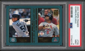 2001 TOPPS TRADED #T99 ALBERT PUJOLS/ICHIRO SUZUKI RC ROOKIE PSA 9 - Picture 1 of 2